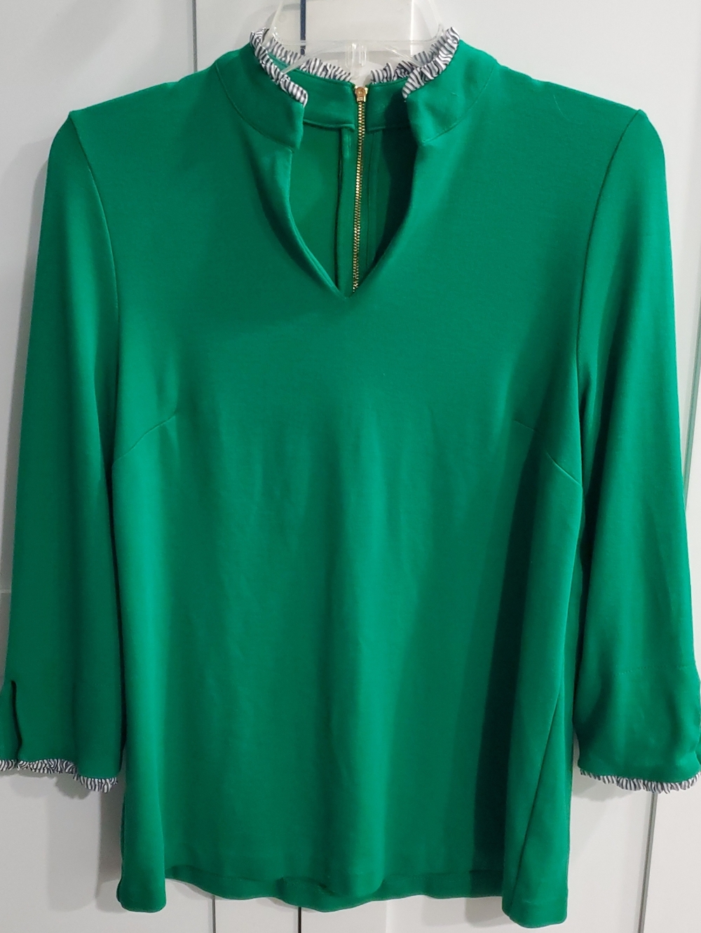 crown & ivy Bright Green Zip-Front Tunic